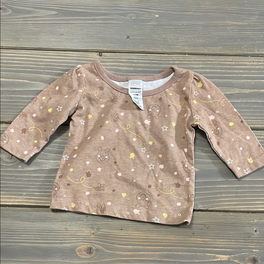 Brown Winnie the Pooh long sleeve shirt 0-3M